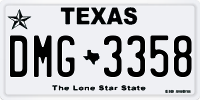 TX license plate DMG3358