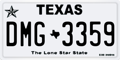 TX license plate DMG3359