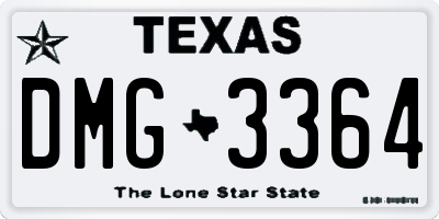 TX license plate DMG3364