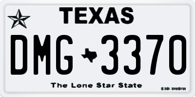 TX license plate DMG3370