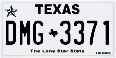 TX license plate DMG3371