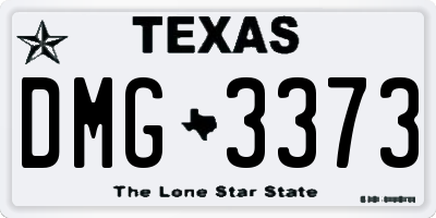 TX license plate DMG3373