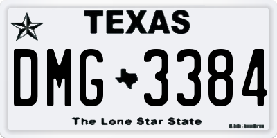 TX license plate DMG3384