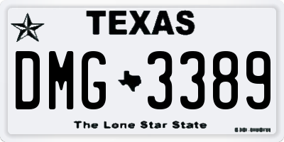 TX license plate DMG3389