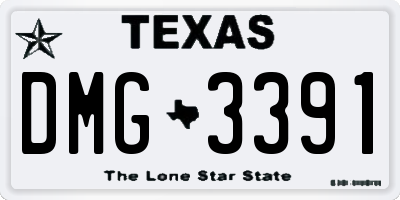 TX license plate DMG3391