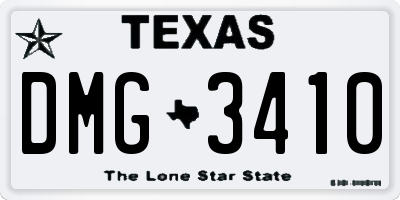 TX license plate DMG3410