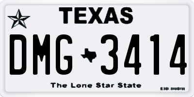 TX license plate DMG3414