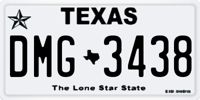 TX license plate DMG3438