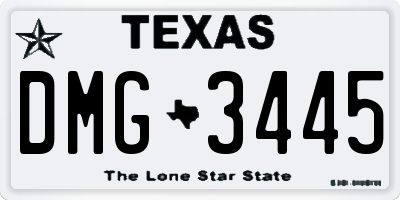 TX license plate DMG3445