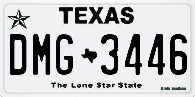 TX license plate DMG3446