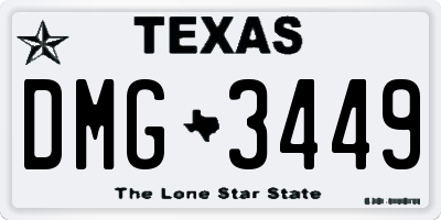 TX license plate DMG3449