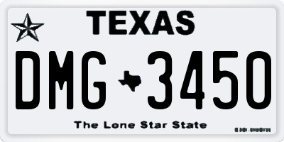 TX license plate DMG3450
