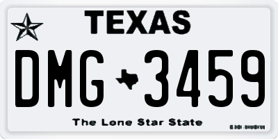 TX license plate DMG3459
