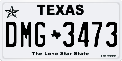 TX license plate DMG3473