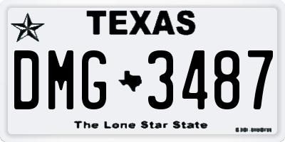 TX license plate DMG3487
