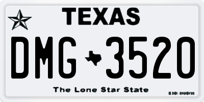 TX license plate DMG3520