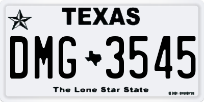 TX license plate DMG3545