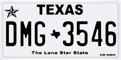 TX license plate DMG3546
