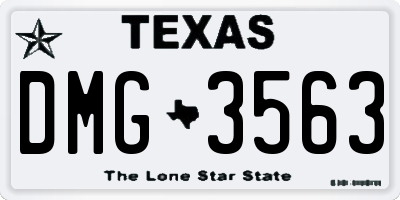 TX license plate DMG3563