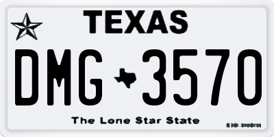 TX license plate DMG3570