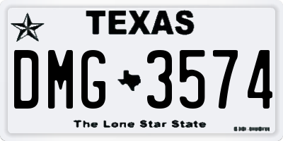 TX license plate DMG3574