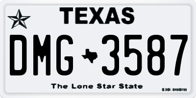 TX license plate DMG3587
