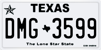 TX license plate DMG3599