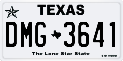 TX license plate DMG3641