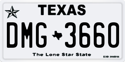 TX license plate DMG3660