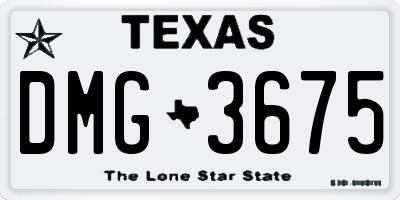 TX license plate DMG3675