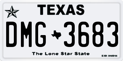 TX license plate DMG3683