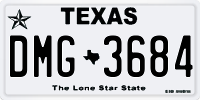 TX license plate DMG3684