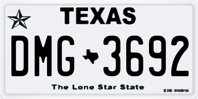 TX license plate DMG3692