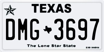 TX license plate DMG3697