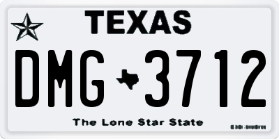 TX license plate DMG3712