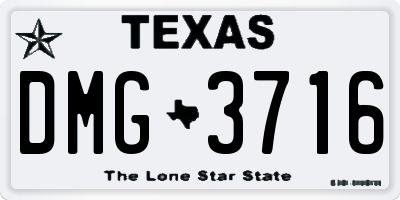 TX license plate DMG3716
