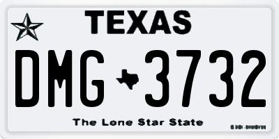 TX license plate DMG3732