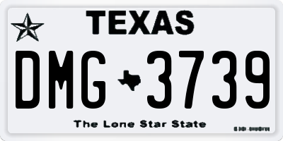 TX license plate DMG3739