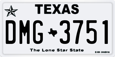 TX license plate DMG3751