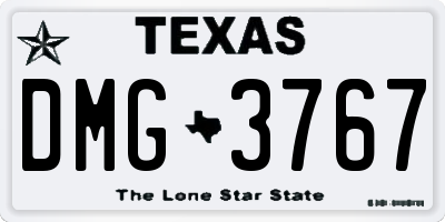 TX license plate DMG3767