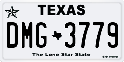 TX license plate DMG3779
