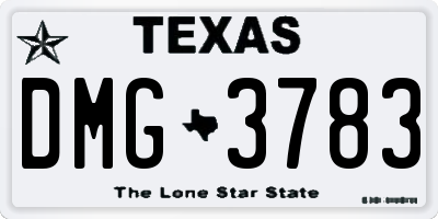 TX license plate DMG3783