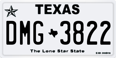 TX license plate DMG3822