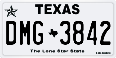 TX license plate DMG3842