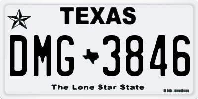 TX license plate DMG3846