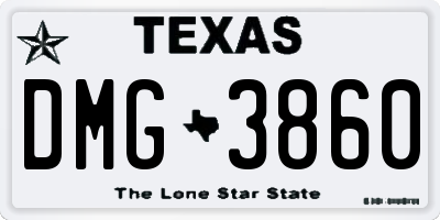 TX license plate DMG3860