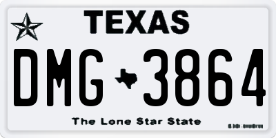 TX license plate DMG3864