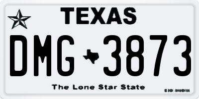 TX license plate DMG3873