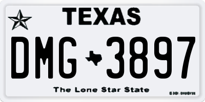 TX license plate DMG3897