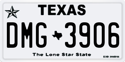TX license plate DMG3906